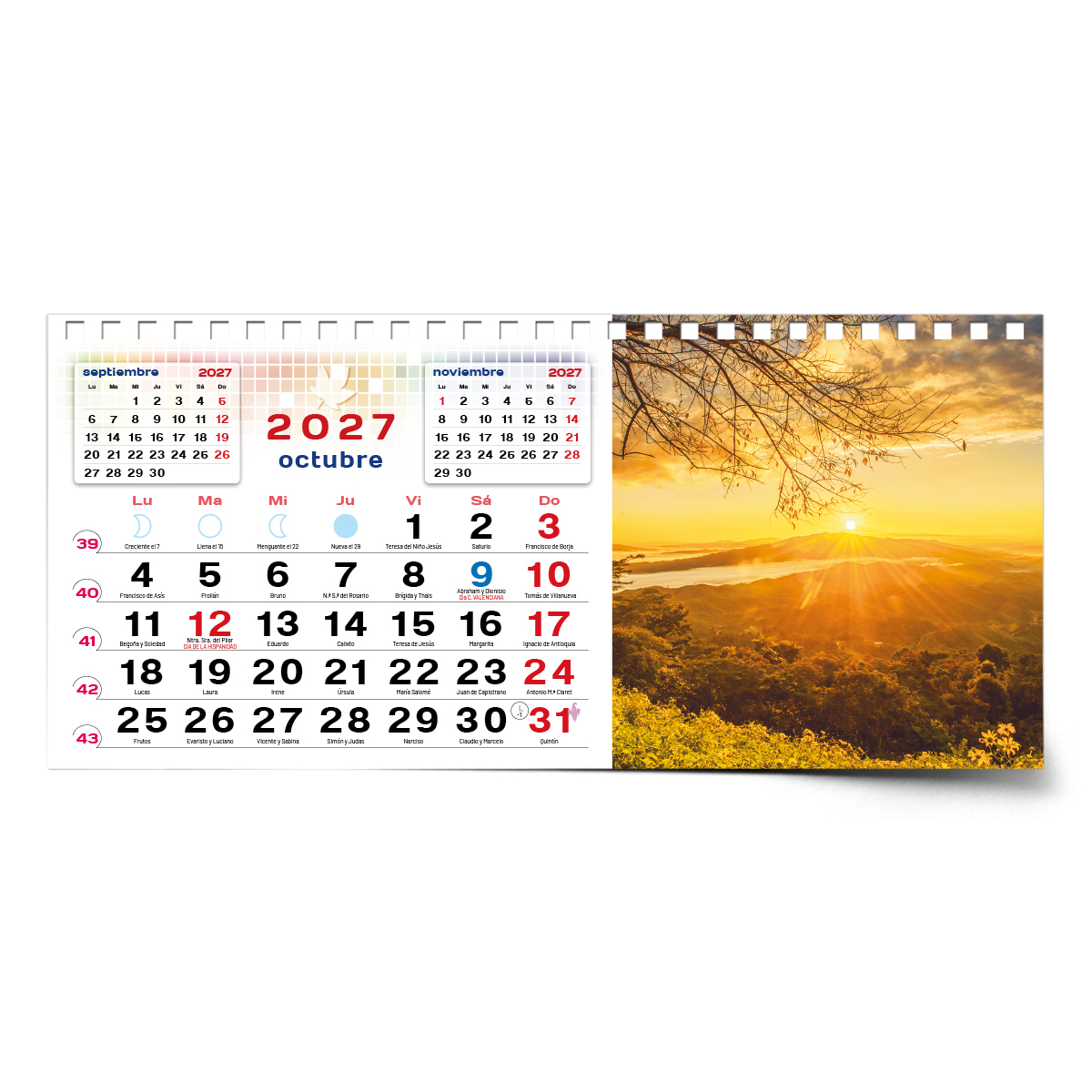 Calendario de mesa con wire-O W-220 PAISAJES - Imagen 14