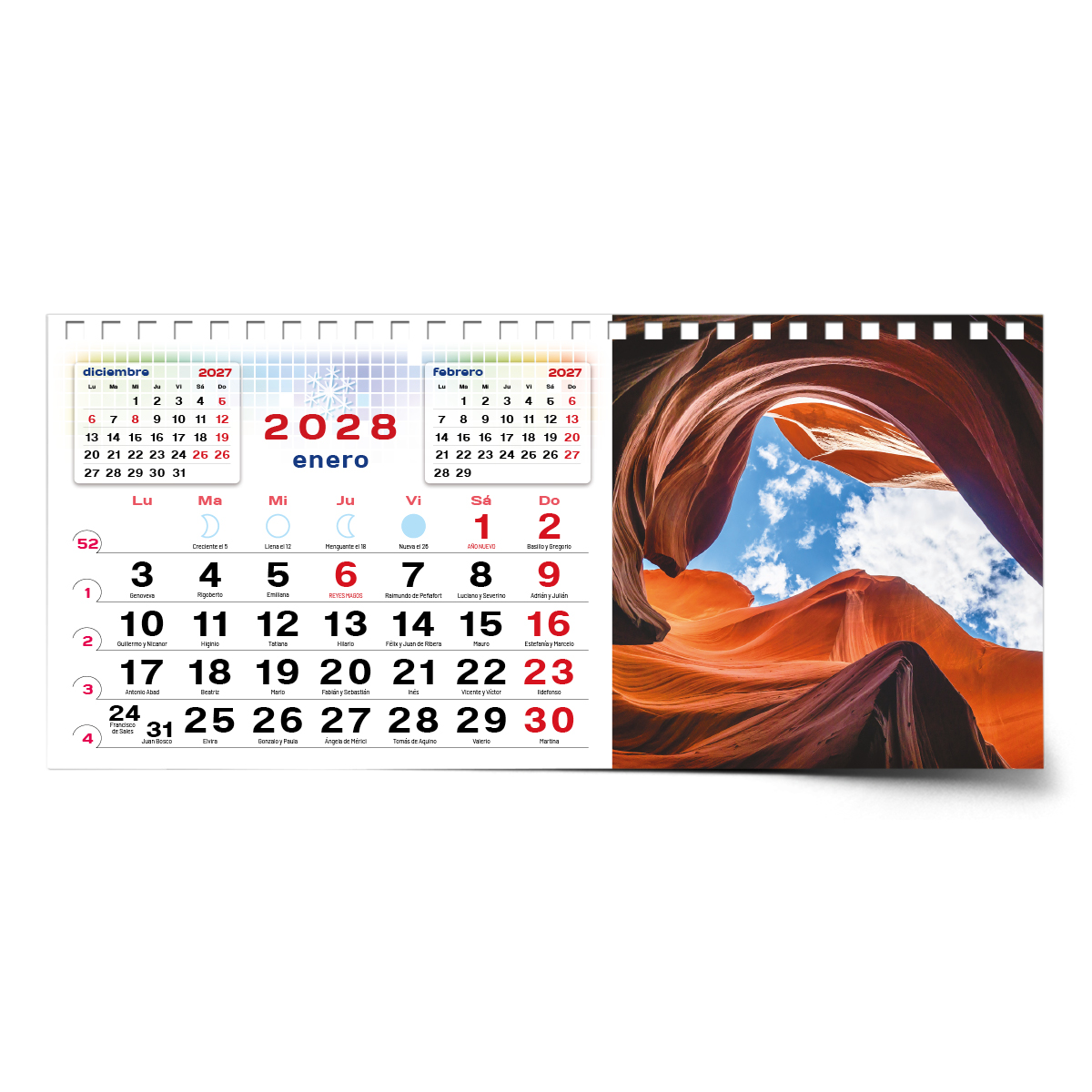 Calendario de mesa con wire-O W-220 PAISAJES - Imagen 17